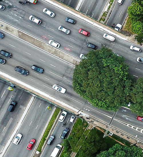 aerial view of interstate