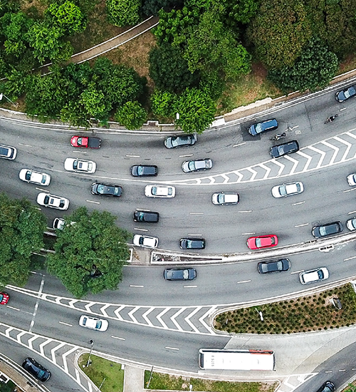 aerial view of interstate