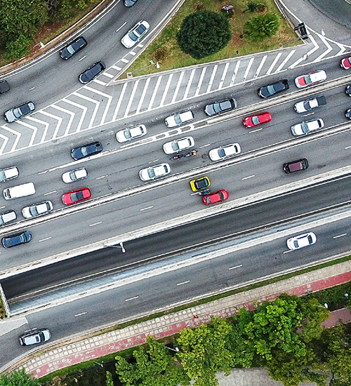aerial view of interstate